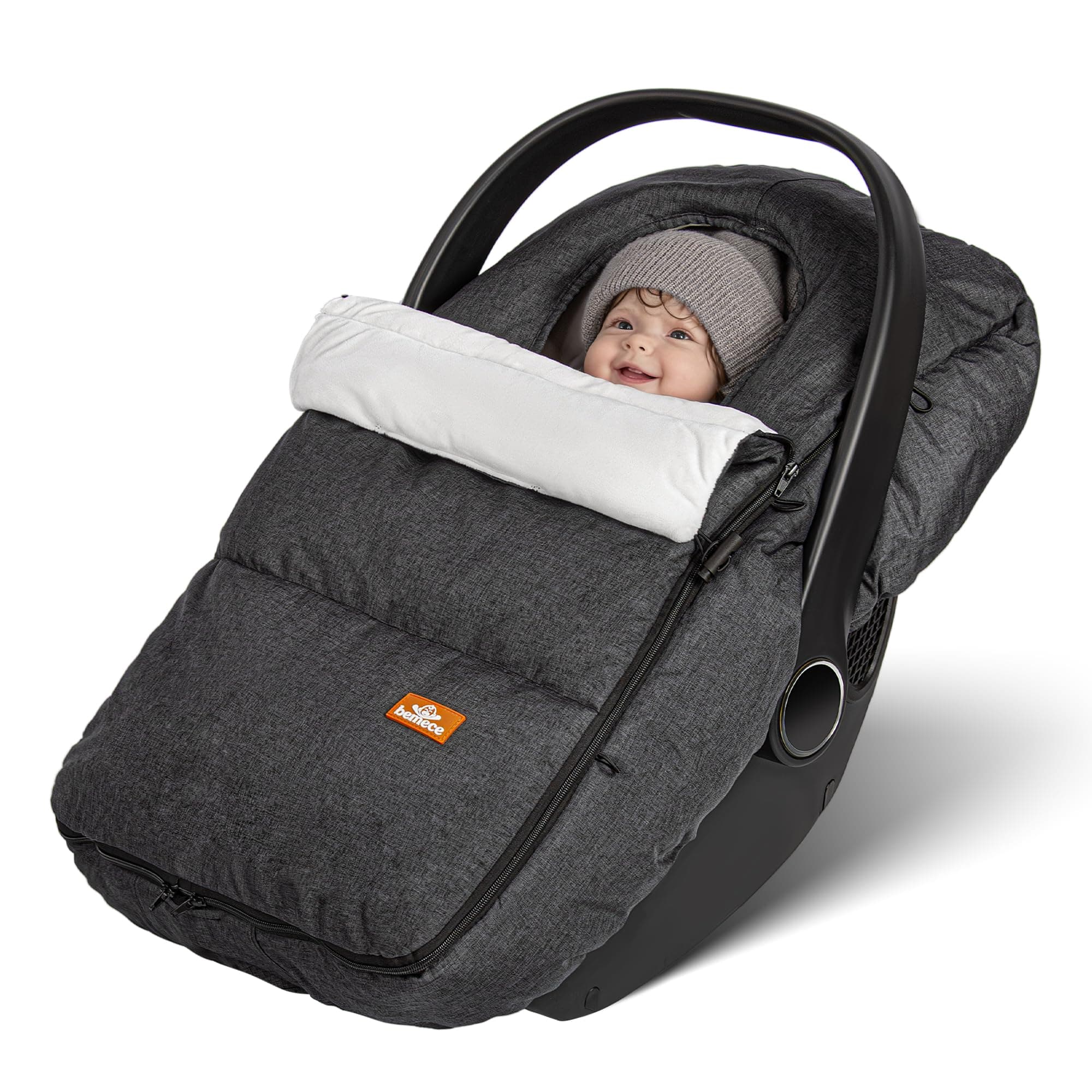 bemece Universal Fußsack Babyschale Winter, Wasserdicht & Winddicht, Für die Meisten Babyschalen Geeignet, Waschmaschinenfest - Dunkelgrau Schwarz Angebot bei HelloDeals