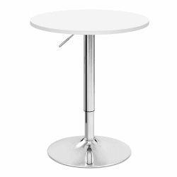 WOLTU Bartisch Stehtisch, höhenverstellbarer Tisch 70-91 cm, multifunktionaler Partytisch in Wohnzimmer Küche Balkon, Bistrotisch aus MDF Metall, Weiß, 60x60x91cm 60x60x91cm Weiß Angebot bei HelloDeals