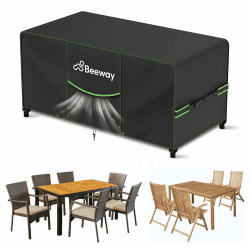 BEEWAY Gartenmöbel Abdeckung Wasserdicht V2.0 150x90x73cm, Schutzhülle Abdeckplane für Gartentische Terrassenmöbel Möbelsets - 420D Oxford Gewebe, Anti-UV, Winterfest Schwarz 150x90x73cm v2.0 Angebot bei HelloDeals