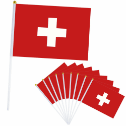10er Schweiz Flagge Klein Schweiz Fahne 21x14cm,Oly Flagge Schweiz Handflagge Schweiz Fanartikel Mini Schweizer Handgehaltene Flaggen für Oly Deko 2024,Euro Fußball Party EM Deko 2024 Handflaggen:Schweiz Angebot bei HelloDeals