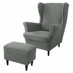 Ohrensesselbezüge, Ohrensessel-Bezug und Ottoman-Hocker-Bezug Sofabezug mit elastischem Band waschbarer Sessel-Schutzbezug für Wohnzimmer,9 Angebot bei HelloDeals