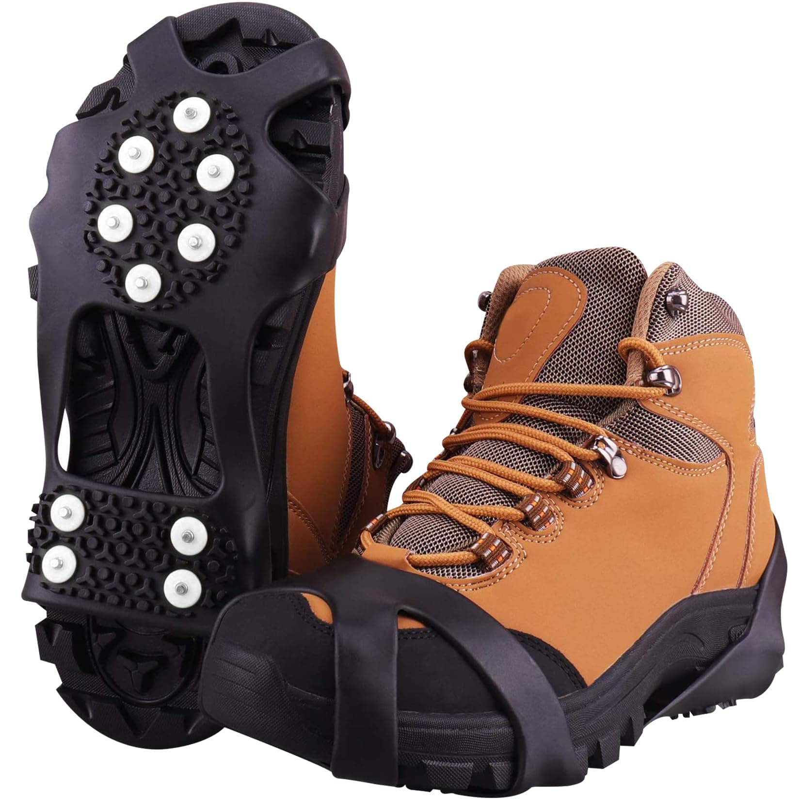 Schuhspikes,Schuhkrallen,Steigeisen,Schuh Spikes für Bergschuhe,Stiefel 10 Stollen Schnee EIS Steigeisen Spikes,Herren und Kinder M Angebot bei HelloDeals