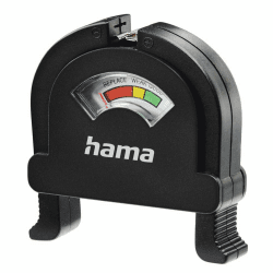 HAMA | Batterieladungsmessgerät (Universal Einweg-oder wiederaufladbares Batteriemessgerät, kompatibel mit 6 Batterietypen), Schwarz Angebot bei HelloDeals