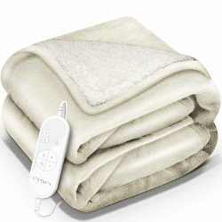 Heizdecke mit Abschaltautomatik 200 x 180 cm | Elektrische Wärmedecke mit 9 Temperaturstufen | Kuscheldecke Bett, Sofa | Decke elektrisch mit Timer Digitalanzeige 200x180cm Beige Angebot bei HelloDeals