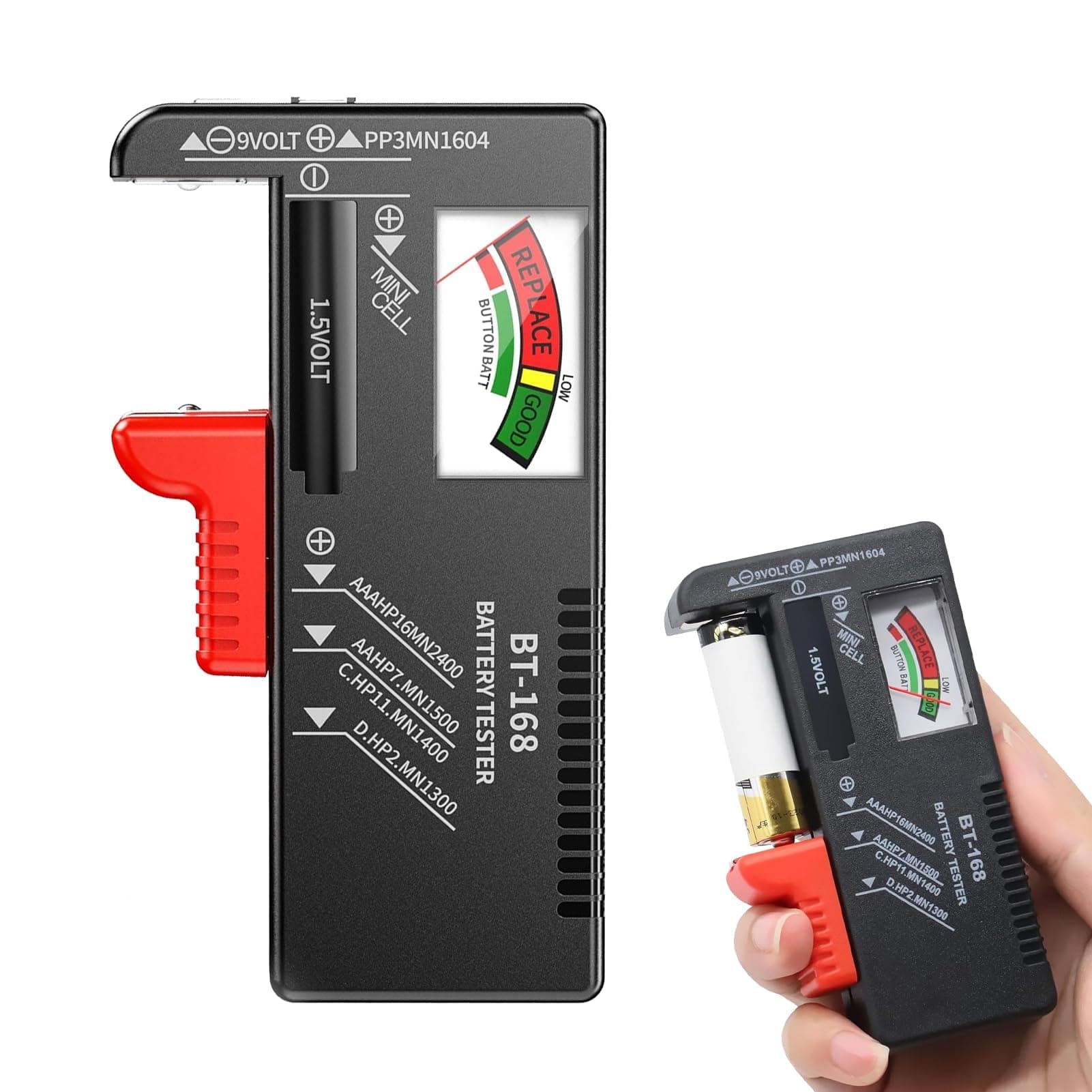 Batterietester, Batterietester Für Alle Batterien Batterie Tester Haushalt Alle Batterien AA, AAA, C, D, 9v & 1.5v Knopfzellen – Akku Tester & Batterieprüfgerät Ohne Strom Angebot bei HelloDeals