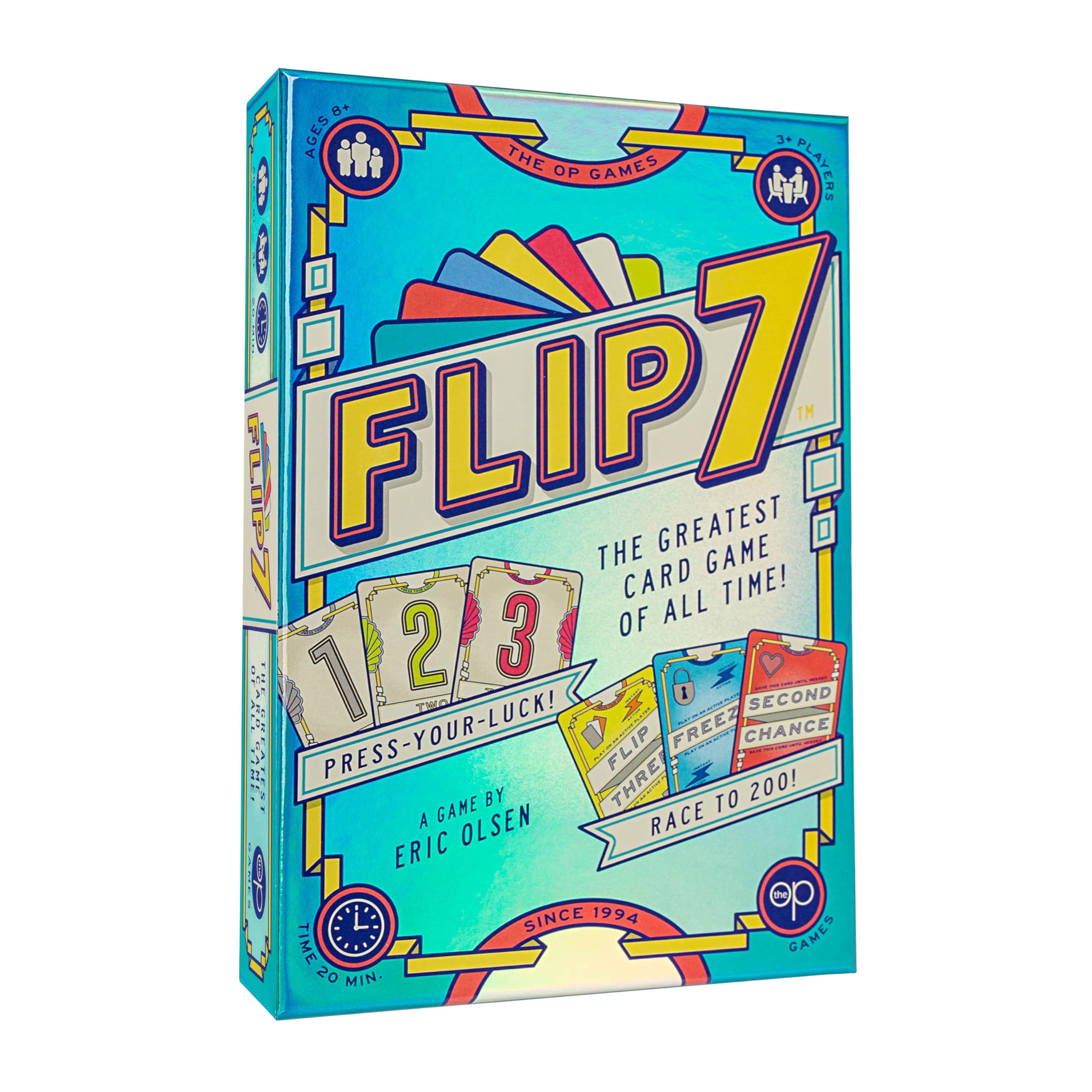 The OP Usaopoly | Flip 7 Kartenspiel auf Englisch für die ganze Familie | Wettbewerbs-Partyspiel für 3 oder mehr Spieler | Push-Your-Luck und Strategiespiel, Finalist Spielzeug des Jahres Standard Angebot bei HelloDeals