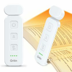 Gritin Leselampe Buch Klemme, Wiederaufladbare Buchlampe mit 7 LEDs, 3 Farbtemperatur & Stufenlos Dimmbare Klemmleuchte mit Extra 5 Helligkeitsstufen Modi, Lange Laufzeit Leselicht -Weiß Angebot bei HelloDeals