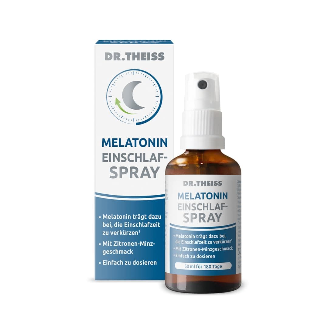 Dr. Theiss Melatonin Einschlaf-Spray | 50ml | Mit Melatonin & Passionsblumenextrakt | Vegan und ohne Zucker | Zitrone-Minzgeschmack Angebot bei HelloDeals
