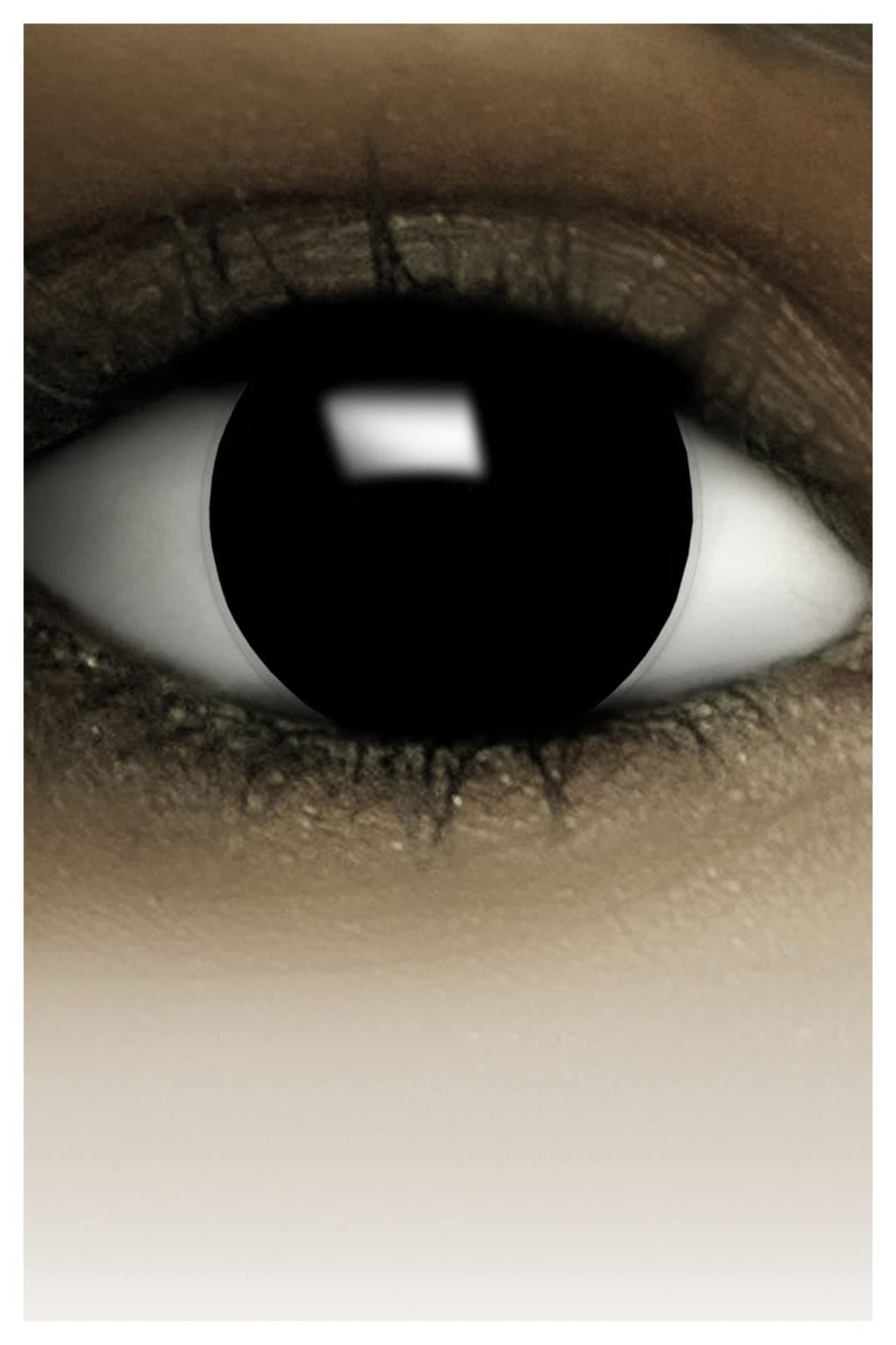 Farbige Kontaktlinsen Halloween Schwarz + Tattoos & Kontaktlinsenbehälter, 2 Stück (1 Paar) weiche Tageslinsen ohne Stärke, ideal für Cosplay, Karneval & Halloween Kostüme HEXE Angebot bei HelloDeals