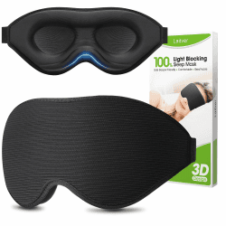 Schlafmaske für Seitenschläfer, Laitver 2025 Aktualisiertes Design 3D Lichtblockierend Augenmaske Frauen & Herren, Bequem & Atmungsaktive Druckfrei Schlafbrille mit Verstellbar Gummiband für Reisen Schwarz Angebot bei HelloDeals