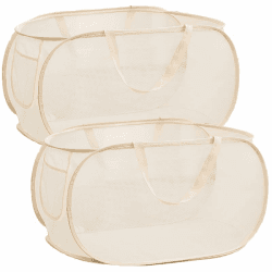 Faltbare Wäschekorb, Pop-Up-Design, Seitentasche, groß, für schmutzige Kleidung, Badezimmer, Kinderzimmer, Reisen, Camping, 57x36x36 cm, Beige, 2 Stück Beige 2 Stück Angebot bei HelloDeals
