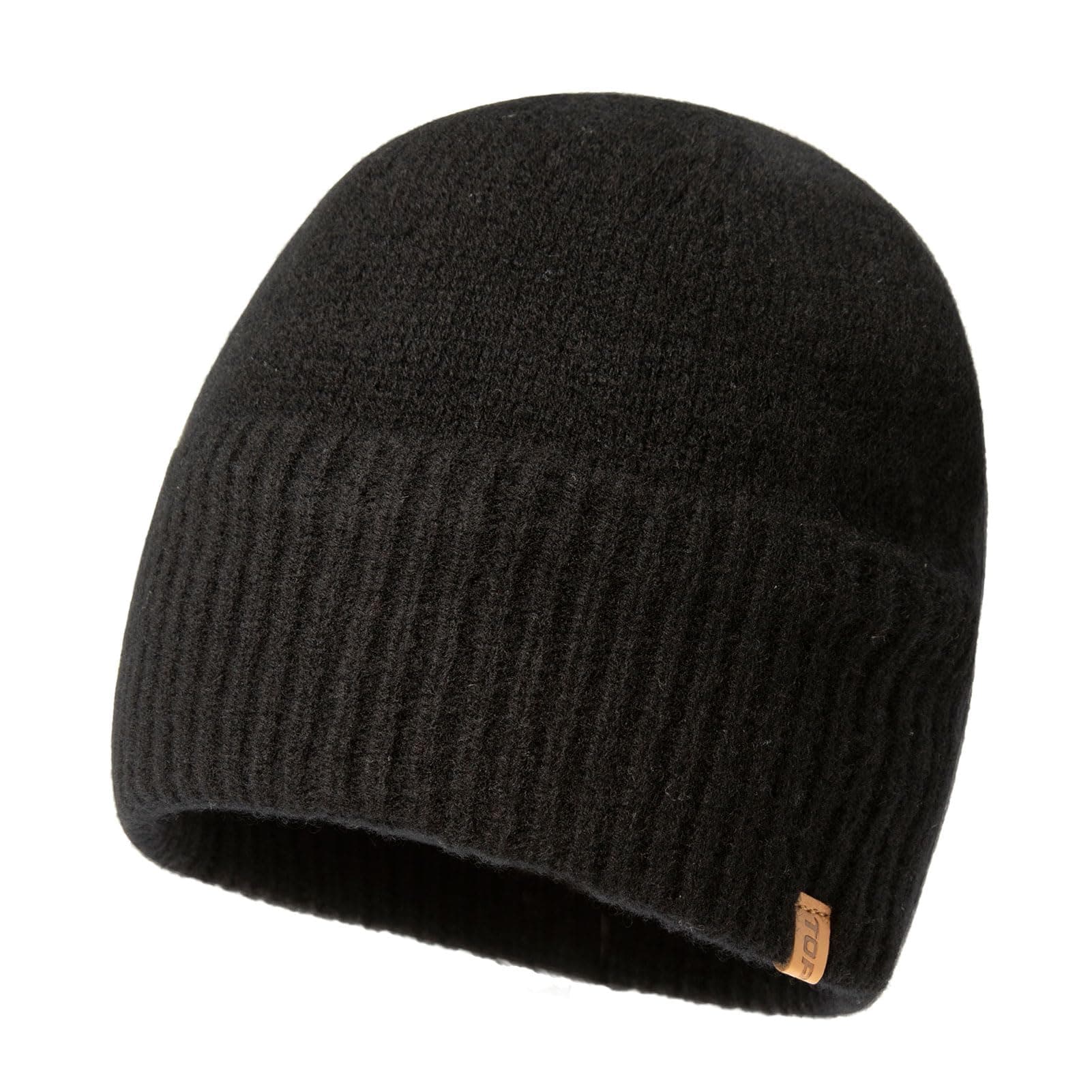 TOP-EX XL/XXL 100% Merinowolle Beanie Mütze, Wintermuetze Wollmütze Herren Damen, Strickmuetze Fisherman Beanie Trawler Mütze Warme Fleece Futter TX94594_Schwarz XL-XXL Angebot bei HelloDeals