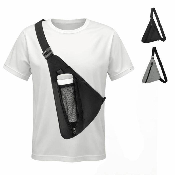 Diebstahlsichere RFID-Brusttasche Unisex - Umhängetasche für Damen & Herren mit Anti-Diebstahl Reißverschluss - Leichte Crossbody Bag für Reisen, Sport, Alltag Schwarz XL Angebot bei HelloDeals