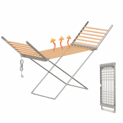 Innotic Beheizbare Wäscheständer,Leise & Sicher,20 Heizrohre,Elektrischer Wäscheständer mit Heizung,für Innenräume, Aluminium(145x94x54 cm) Angebot bei HelloDeals