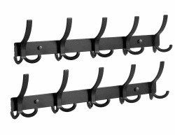 2 Stück Garderobenhaken mit 15 Haken, Kleiderhaken wand für Schlafzimmer Bad Küche, Hakenleiste Garderobe für Jacken, Mäntel, Taschen, Hüte und Schals bieten (Schwarz) 2 Pack Schwarz Angebot bei HelloDeals
