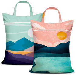 2 Stück Großer Wäschesack Reise,Wetbag Nasstasche, Wäschebeutel mit Griff & Reißverschluss, Waschbar,Schmutzige Kleidertasche für Reisen, Badeanzug, Workout-Tasche für Fitnessstudio, Nasse Kleidung Landscape Angebot bei HelloDeals