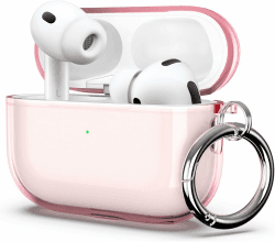 ULAK für AirPods Pro 3 Hülle, Durchsichtig Stoßfest Hülle Dünn Schutzhülle mit Karabiner Transparent Ladecase für Apple AirPods Pro 3 2025 - Rosa Airpods Pro 3 Rosa Angebot bei HelloDeals