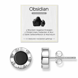 Obsidian & Perlmutt Ohrringe Silber 925 für Frauen, AAA-Natürliche Edelsteine Ohrstecker, Hypoallergen & Nickelfrei, Geschenk mit Box und Bedeutungskarte Schwarzer Obsidian - Silver Silber 10mm Angebot bei HelloDeals