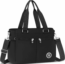 Umhängetasche Damen Groß Tasche Nylon Handtasche Gross mit Vielen Fächern Crossbody Bags Casual Leichte Tote Bag Mittelgroß mit Verstellbar Breitem Schultergurt für Uni, Schule, Shopper Schwarz Angebot bei HelloDeals