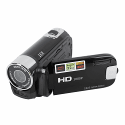 Yosoo Health Gear Handheld-Videokamera-Camcorder, 1080P 4K 48MP DV-Kamera 16x Digitale Vlogging-Videokamera 2,7-Zoll-TFT-LCD-drehbarer Bildschirm (Black) Angebot bei HelloDeals