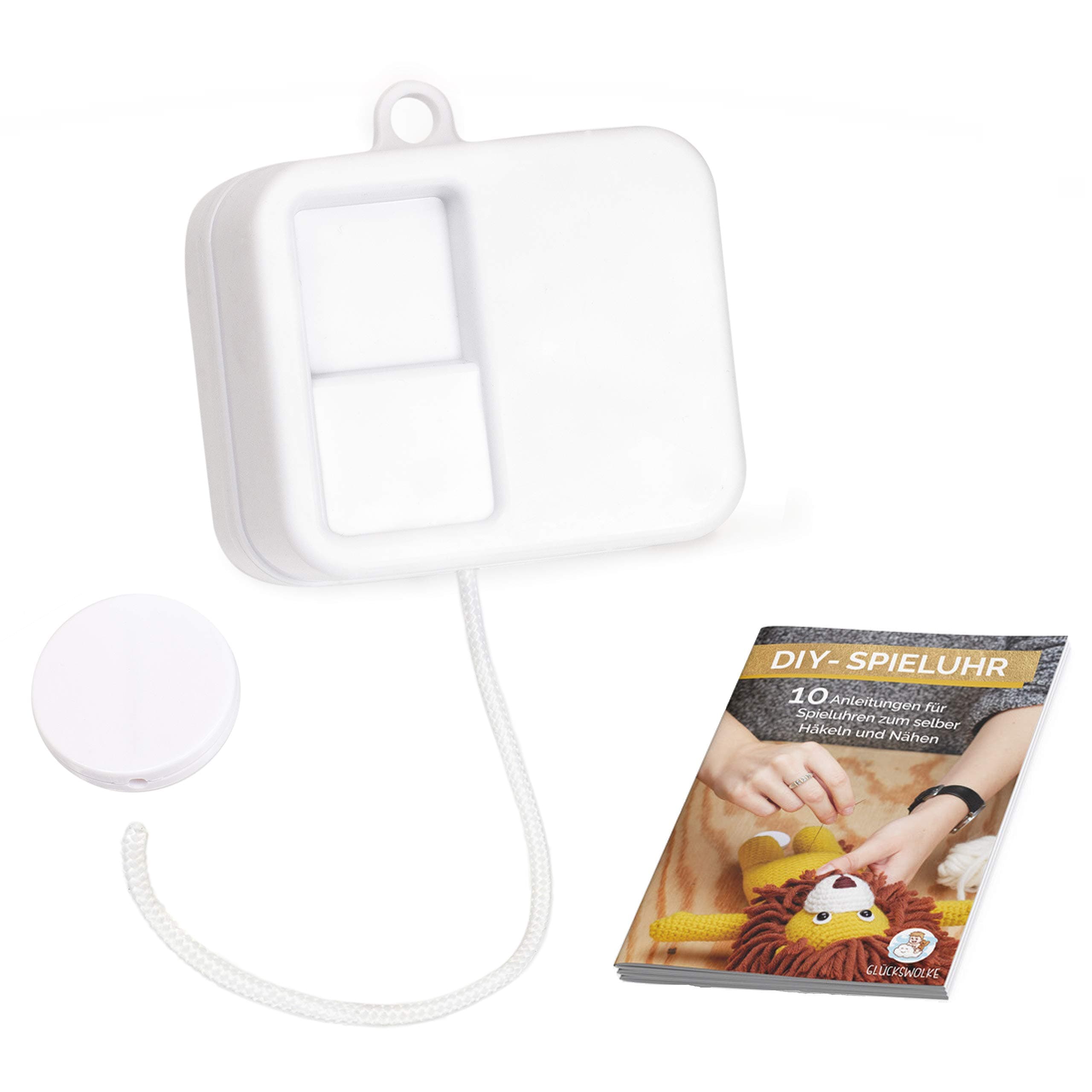 GLÜCKSWOLKE Spieluhr Werk mit Gratis E-Book I 14 Melodien zur Auswahl (LaLeLu) I Spieluhrwerk zum einnähen I Ersatz Spielwerk waschbar I Musikdose aufziehen I Baby Musik la le lu Angebot bei HelloDeals