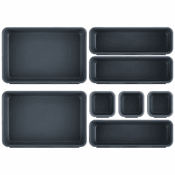 Schubladen Organizer Büro Ordnungssystem, AufbewahrungsBox, 8-teiliges Schubladen Organizer Küche, 3 Größen, Verstellbar, Rutschfester Organizer Box Für Schreibtisch, Badezimmer, Büro, Utensilien 8 Stück Angebot bei HelloDeals