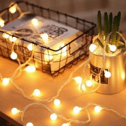 Fulighture Lichterkette innen, 5M 40er Globe Led lichterkette batterie, 2 Modi 2700K Warmweiß Lichterkette Kugeln, IP65 Wasserdicht, Ideal für Party, Garten, Balkon, Deko 2700k Warmweiß Batterie Angebot bei HelloDeals