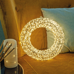 hellum LED Lichterkranz mit Timer Ø30cm, mit Tauperlen LED Lichterkette außen und innen 1440 warmweiße Lichter, Außen-Transformator, Weihnachtsdeko Fenster, Hochzeitsdeko, Gartendeko 153095 Warmweiß - Kranz mit Tauperlen-lichterkette ø 30cm / 1440 LED Angebot bei HelloDeals