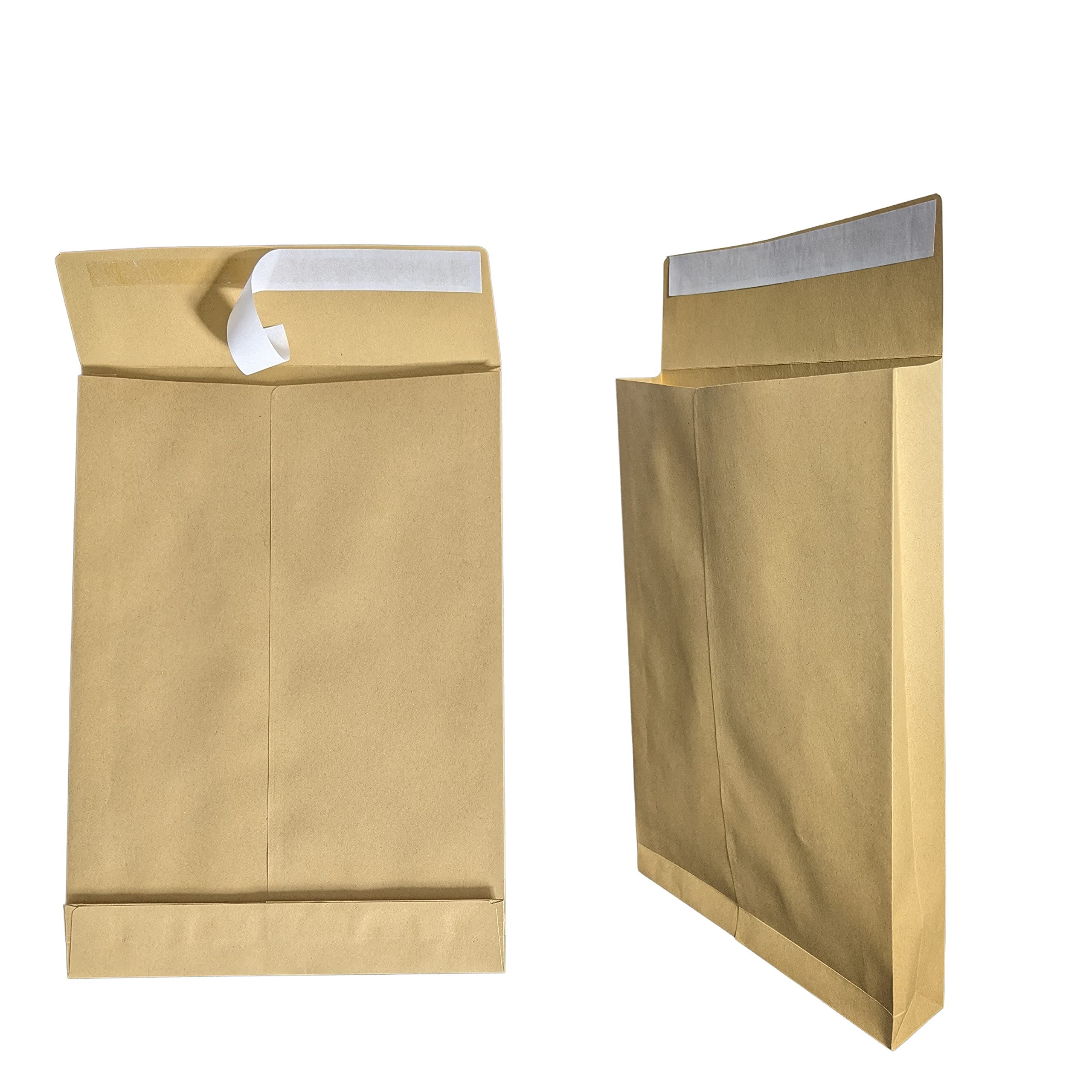 25x Faltentaschen B4 A4 braun, 250x353mm, 4cm Bodenfalte, Stehboden, selbstklebend mit Abziehstreifen, 130 g/qm, Faltenversandtaschen Musterbeutel, Faltumschläge Angebot bei HelloDeals