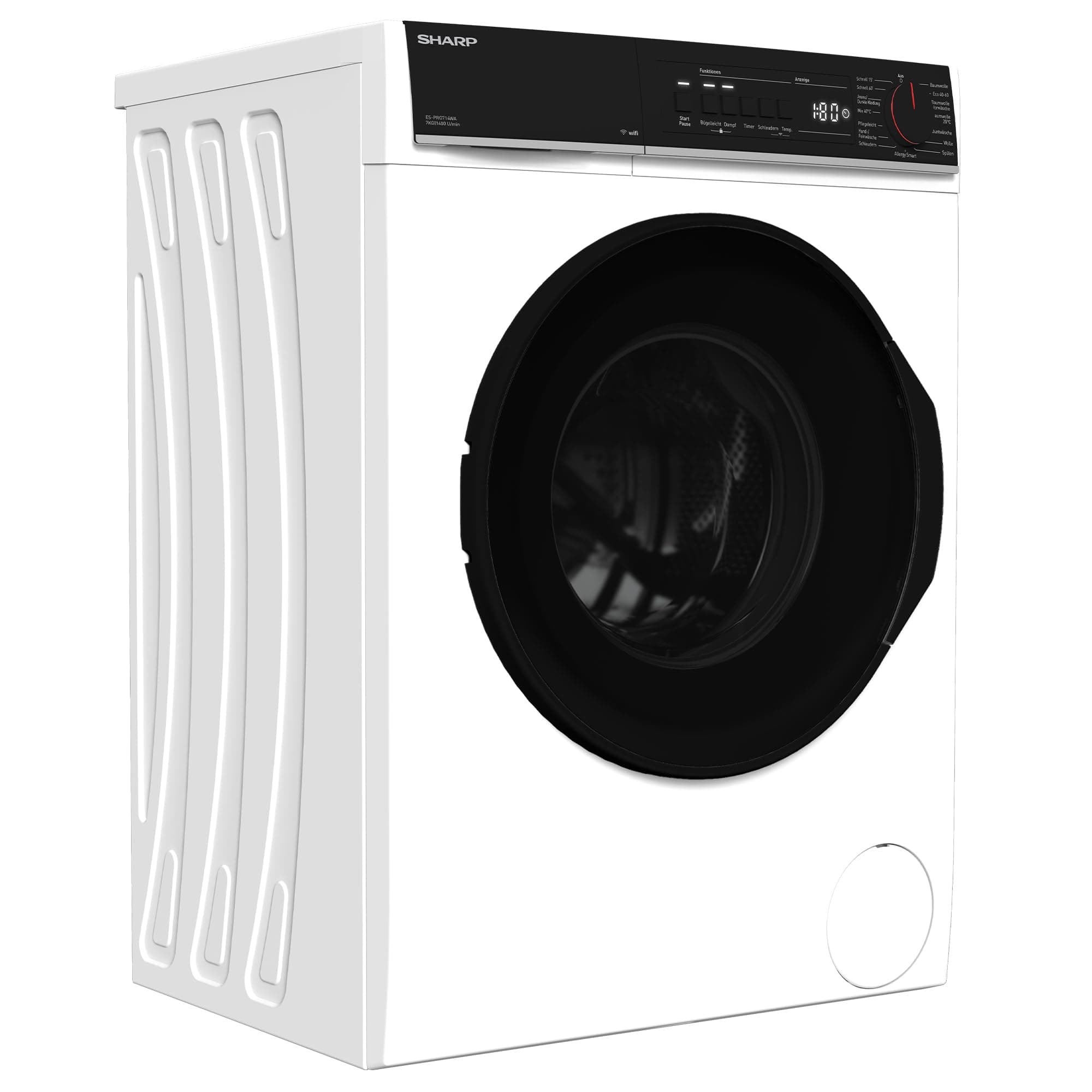 SHARP ES-PRO714WA-DE Waschmaschine Frontlader, 7 kg, 1400 U/min, Aquastop, WIFI, Dampftechnologie 7 kg Weiß Angebot bei HelloDeals