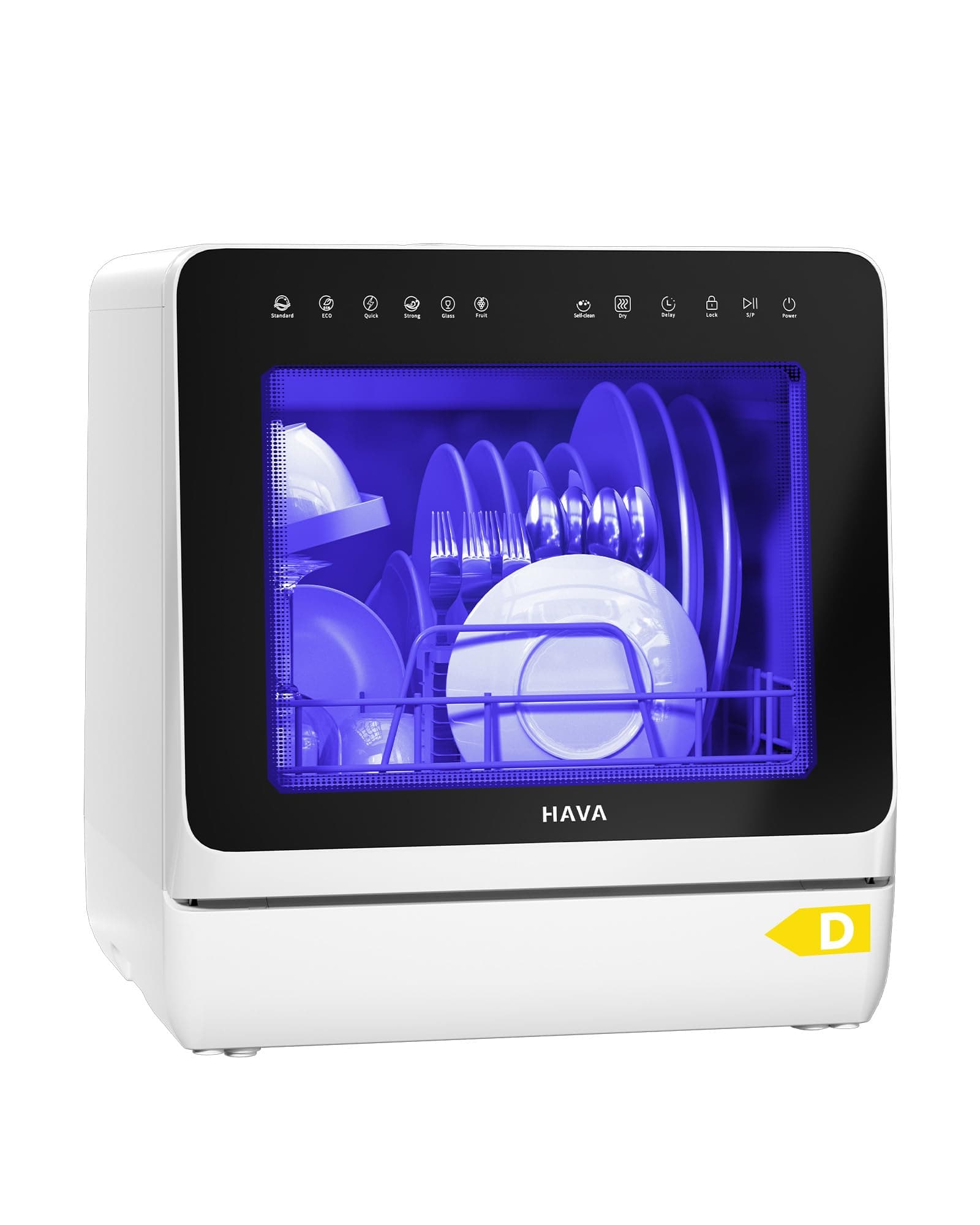 HAVA 2025 NEUE Geschirrspüler mit Wasserenthärter und erhöhter Energieeffizienz, Spülmaschine mit 8 Programmen, Kindersicherung & verzögerter Start, keine Installation erforderlich TDJR09 Angebot bei HelloDeals