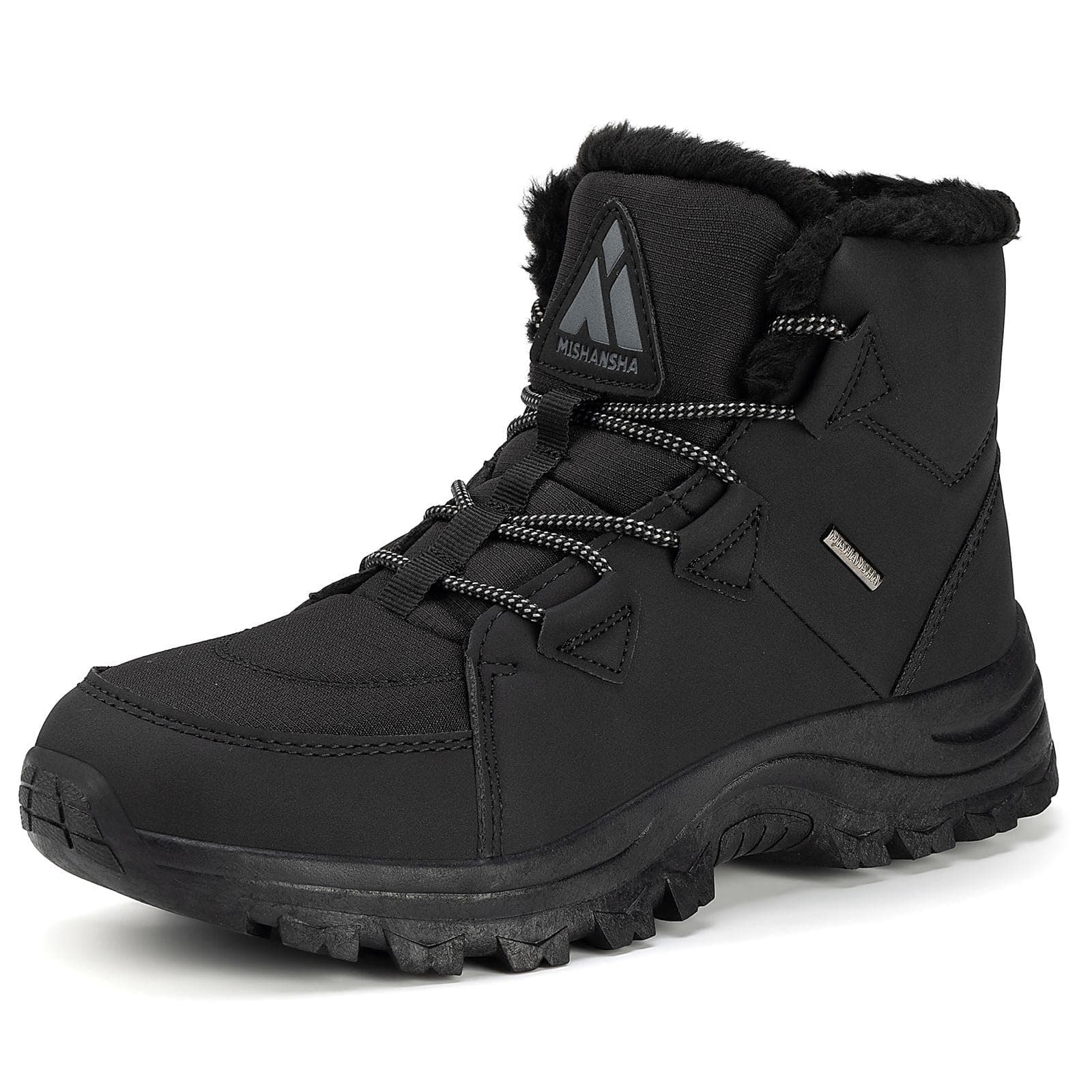 Mishansha Damen Winterschuhe Mid Outdoor Warm Schneestiefel 40 EU Schwarz Angebot bei HelloDeals