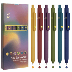 UIXJODO Bunte Stifte, 6 Stück, feine Spitze, glattes Schreiben, Gelstifte, 0,5 mm, farbige Tinte für Tagebuch, Notizen, Büro, Schulbedarf, Geschenke für Frauen (Gold Vintage) 6 Stück goldfarbene Vintage-Farbtinte Angebot bei HelloDeals