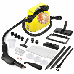 Dampfreiniger, komplett mit 21 Zubehörteilen, 248 °F Hochtemperatur, 1,1 l Wassertank, geeignet für die Reinigung von Backöfen, Teppichen, Sofas, Polstern, Spielzeug und glatten Böden. Large Angebot bei HelloDeals
