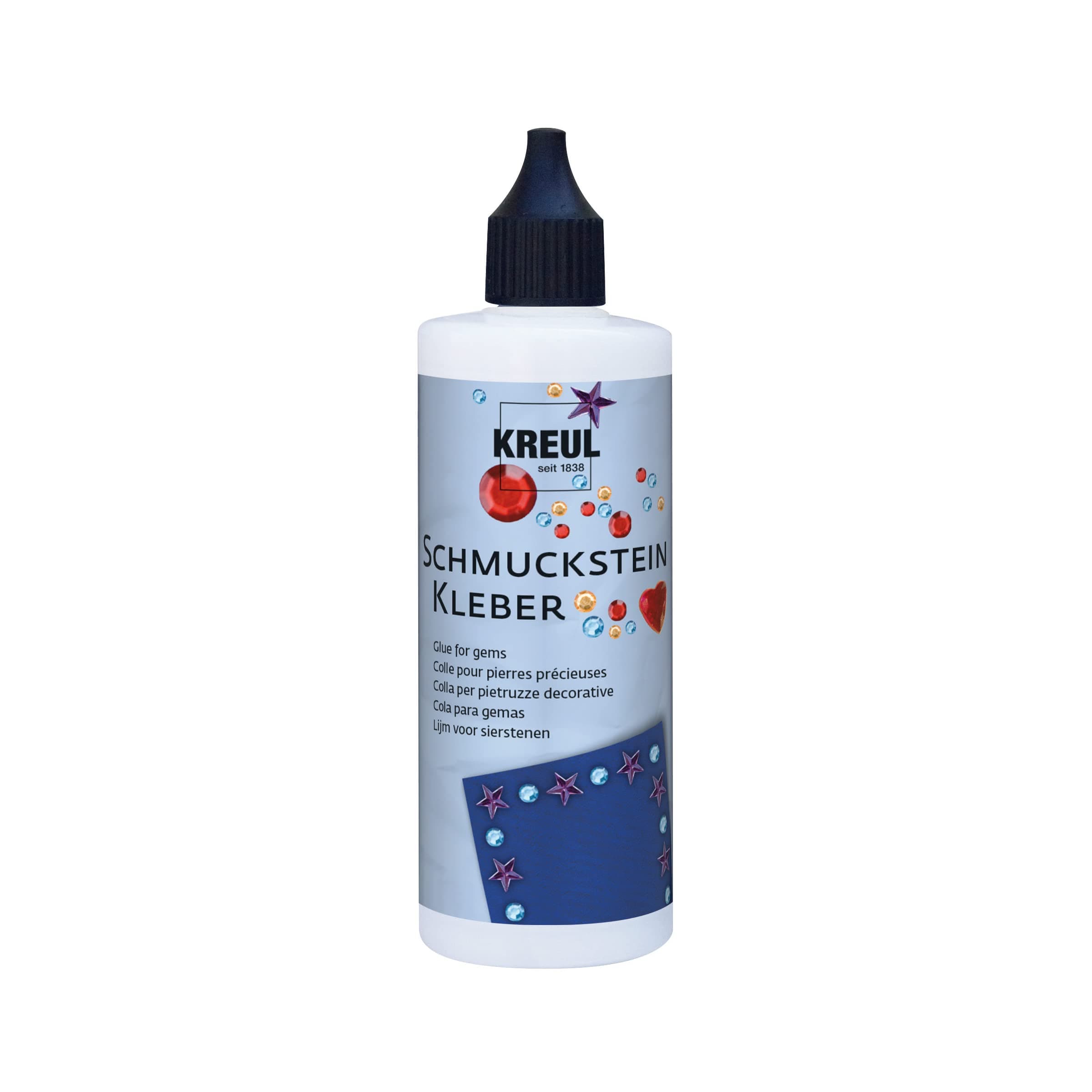 KREUL 49602 - Schmucksteinkleber, 125 ml Flasche, auf Wasserbasis hergestellt, trocknet transparent, mit feiner Düse für punktgenaues Aufkleben der Schmucksteine Angebot bei HelloDeals