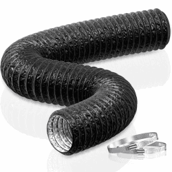 HG Power 75mm Abluftschlauch, 5m Flexibel PVC Alurohr Lüftungsschlauch Schallgedämmter Alu Flex-Schlauch Abluftrohr für Wachstumszelt Trockner Mobile Klimaanlage Abluftventilator, Schwarz Schwarz 75mm*5m Angebot bei HelloDeals