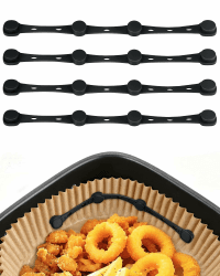 Magnete für Airfryer Backpapier, 4 Stück Silikon Magnete Airfryer Zubehör Verhindern Backpapier von Abdeckung Lebensmitteln, Heißluftfritteuse Zubehör für Ninja,Philips,Cosori 4pcs Schwarz Angebot bei HelloDeals