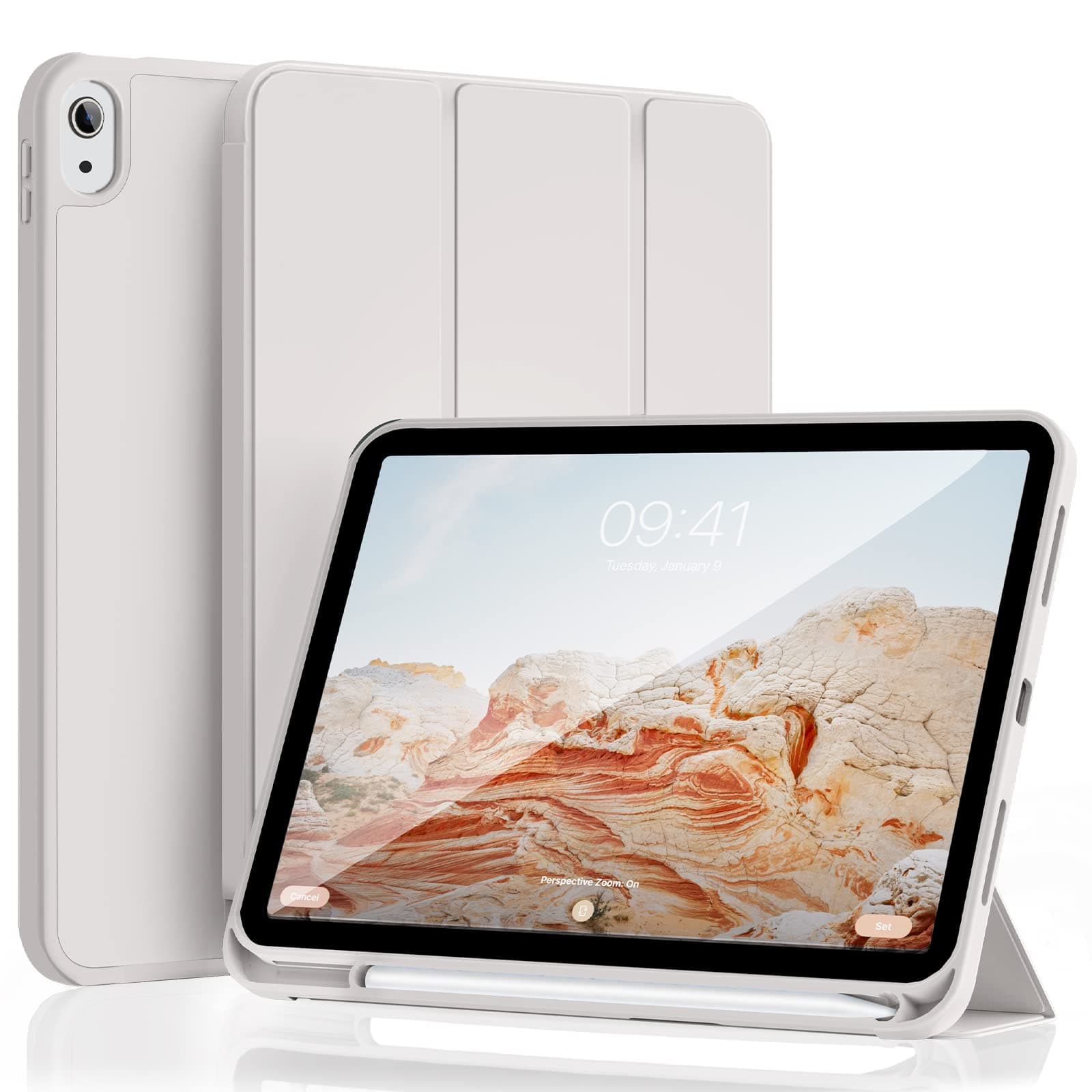 Hülle für iPad (A16) 11. / 10. Generation 2025/2022,10,9 Zoll mit Stifthalter, weiche TPU stoßfeste Rückschale, Trifold Ständer Schlanke Hülle für iPad 11/10, Auto Wachen/Schlafen, Grau Angebot bei HelloDeals