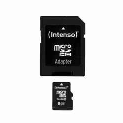 Intenso microSDHC 8GB Class 10 Speicherkarte inkl. SD-Adapter, schwarz 8 GB Class 10 SDHC Angebot bei HelloDeals