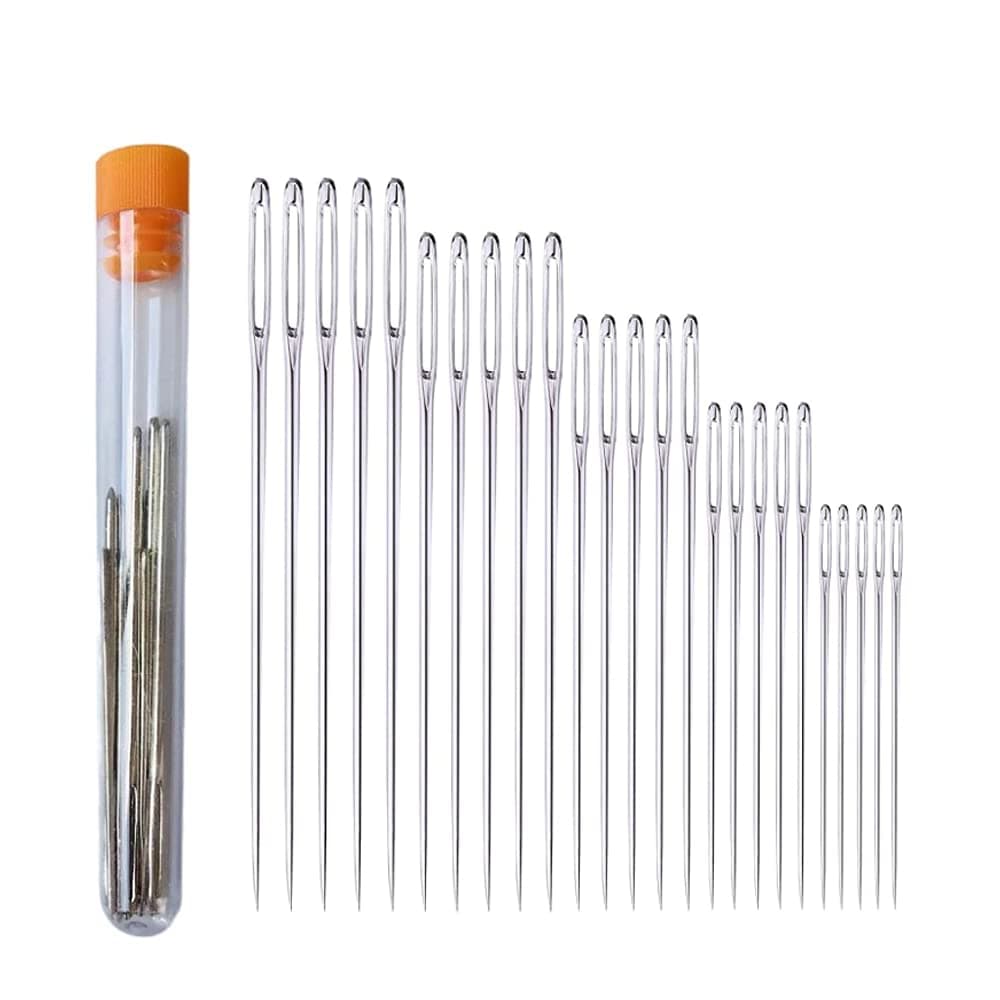 25 Stücke Nähen Nadeln Set, Nähnadeln, Nadeln mit großem Öhr, Handnähnadel, Stopfnadel für Hand Nähen Handwerk Angebot bei HelloDeals