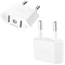 Adapter USA Deutschland Stecker, 2 Stück US to EU Adapter, CE-Zertifizierun, US Stecker für Geräte mit USA-Netzteil, Weiß 2 Stück Weiß Angebot bei HelloDeals