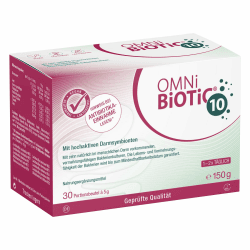 OMNi BiOTiC 10 | Antibiotikum? Darmflora ergänzen | Empfehlenswert ab dem ersten Tag einer Antibiotika-Therapie | Pulver | Zur täglichen Anwendung | Mit Inulin | Vegan | Glutenfrei | 30 Portionen 30 Portionen (1er Pack) Angebot bei HelloDeals