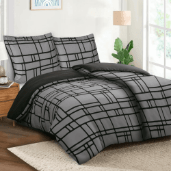 Pamposh Bettwäsche 135x200 4teilig - Bettwäsche Grau 2 Bettbezüge 135x200 cm + 2 Kissenbezüge 80X80 cm, ÖKO-TEX Bettwäsche-Sets Ultraweicher Mikrofaser mit Reißverschluss Grau (2 x 135 x 200 cm) + (2 x Kissenbezug 80 x 80 cm) Angebot bei HelloDeals