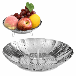 Vicloon Dampfeinsatz für Topf,Einstellbar Dünsteinsatz (15cm-27cm),Edelstahl Dampfgarer, Dampfgarer Einsatz für Topf für Gemüse, Fisch Meeresfrüchte und verschiedenes Kochen Angebot bei HelloDeals