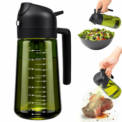2 in 1 Ölsprüher für Speiseöl, UV-Schutz Sprühflasche Öl, 470ML Cooking Oil Sprayer, Ölausgießer für Heißluftfritteuse, Sprühöl, Zum Kochen,Grillen,Küche, Heißluftfritteuse Angebot bei HelloDeals
