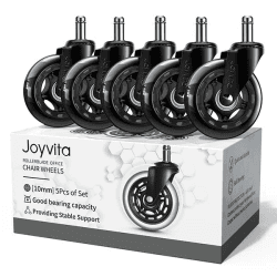 Rollen für Bürostuhl 10mm x 22 mm, 5er Set Bürostuhlrollen für Hartböden, Parkett, Teppich, Laminat und Fliesen - Nur Kompatibel mit IKEA Bürostühle Angebot bei HelloDeals