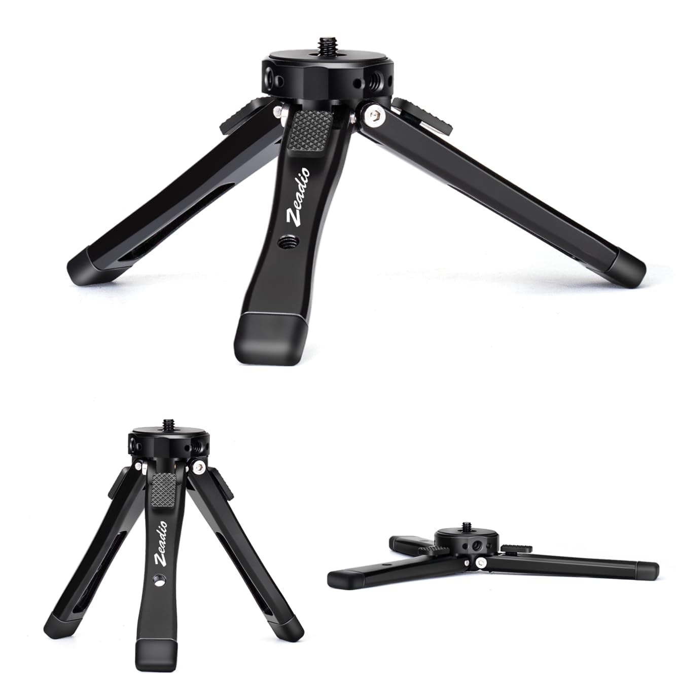 Zeadio Hochleistungs Mini-Metall-Stativ : Universales Kleintischstativ für Kamera, Gimbal, Action-Cam, Camcorder, Mikrofon, LED-Licht etc. (40kg/88lb Tragkraft) Grundversion Angebot bei HelloDeals