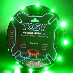 TOSY Flying Ring – 12 einfarbige LEDs, superhell, Lost-Mode, Auto-Aufleuchten, Weihnachtsgeschenk, sicher, wasserdicht, Spielzeug für Pool/Strand/Camping (Grün) Angebot bei HelloDeals