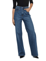 ONLY Female Jeans mit weitem Bein ONLHOPE Hohe Taille Weiter Beinschnitt Jeans 33W / 32L Medium Blue Denim Angebot bei HelloDeals