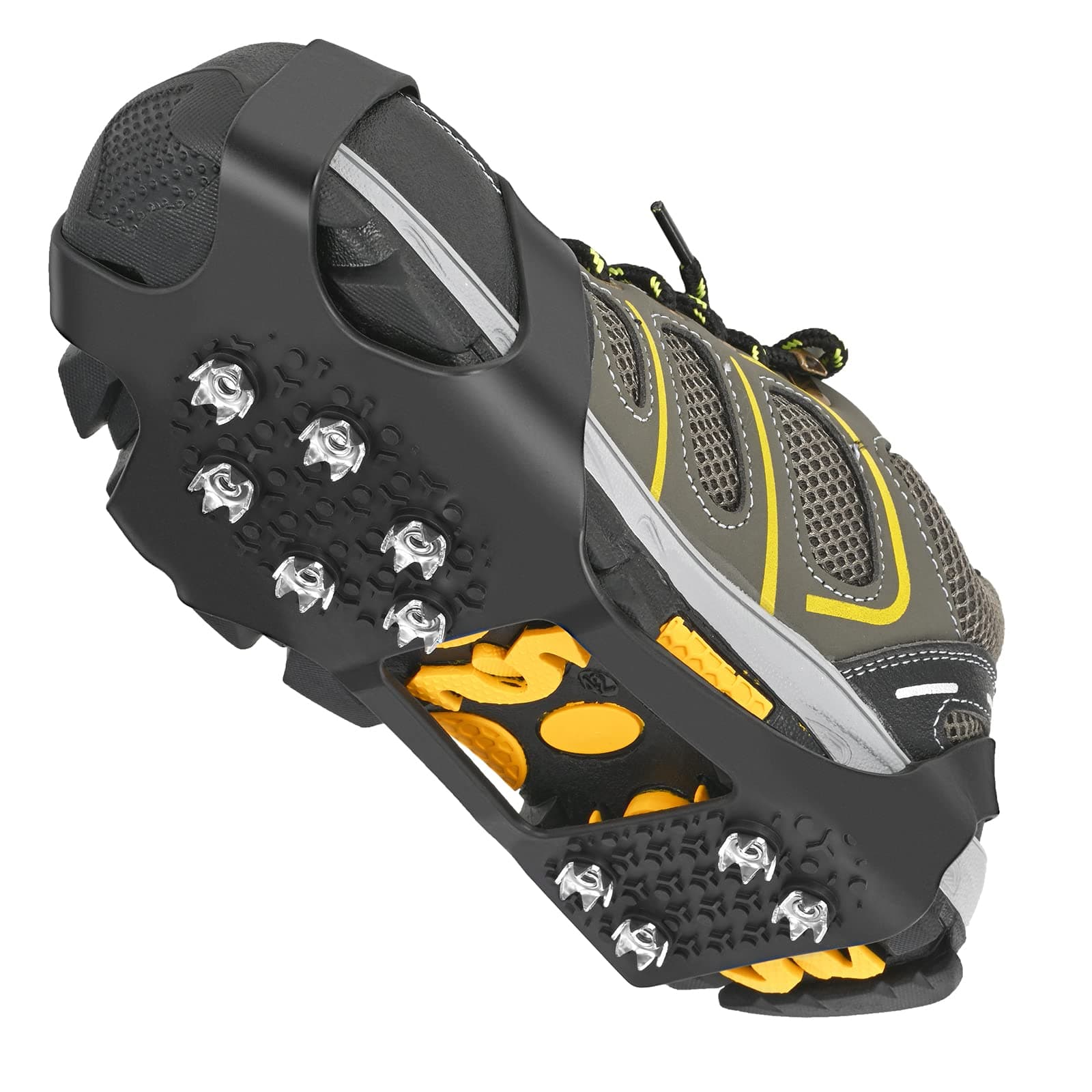 GT10 Steigeisen leichte EIS -und Schnee-Grip-Stollen über Schuh-Stiefel-Traktionsstollen zum Hineinschlüpfen in Stretch-Schuhe Angebot bei HelloDeals